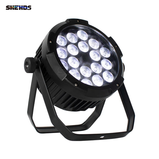 SHEHDS 1pcs LED Aluminum 18X18W Waterpoor/18X12W RGBW/18X18W Par Lighting DMX 512 DJ Disco Stage Light Christmas Decoration