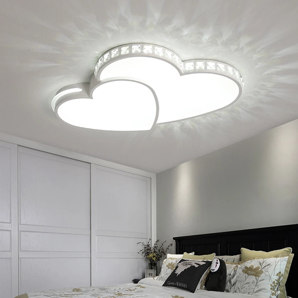 Heart Shaped Crystal LED Ceiling Light Fixture