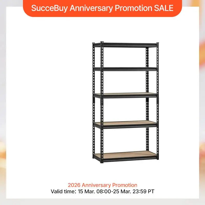 VEVOR 5 Tier Metal Garage Shelf Units 400lbs Per Shelf with Height Adjustable Storage Shelving for Warehouse Workshop Office