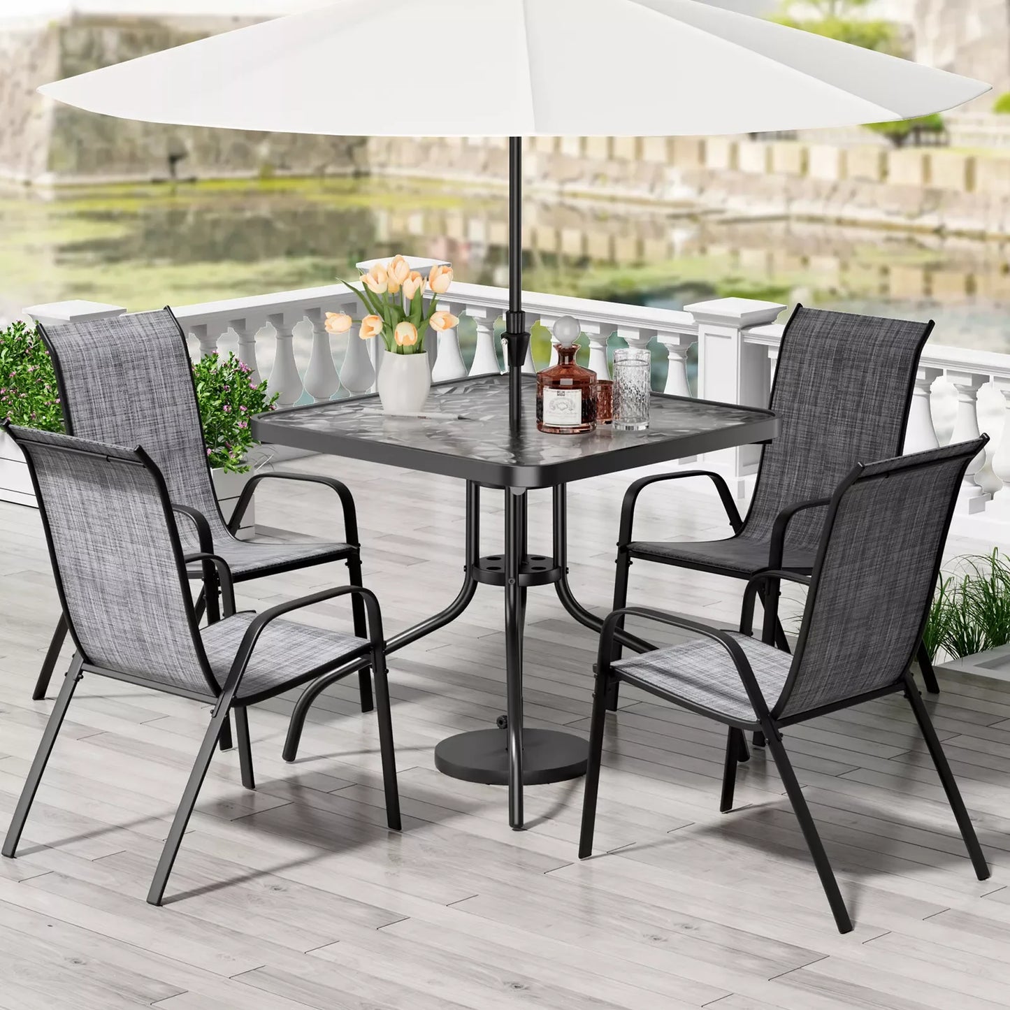 Five Piece Patio Dining Set Outdoor Furniture