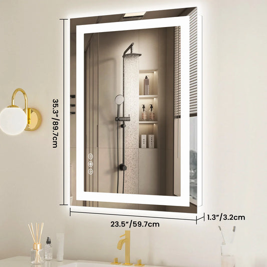 JHK LED Bathroom Vanity Mirror With Front And Back Lighting Memory Function