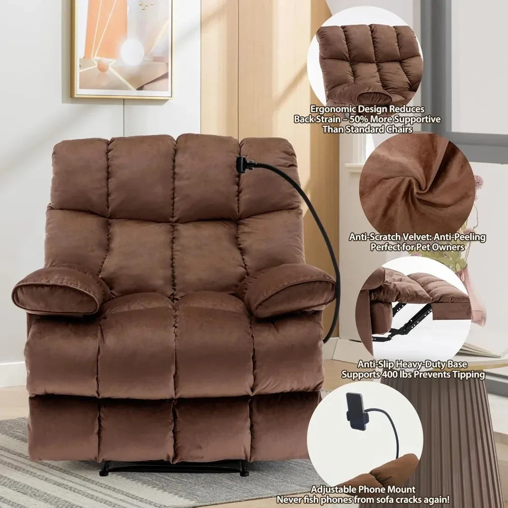Oversized Recliner Chair, Big Mans Recliner Chairs for Adults 400LBS, Extra Wide Recliners for Tall Man, Large Reclin，Customized