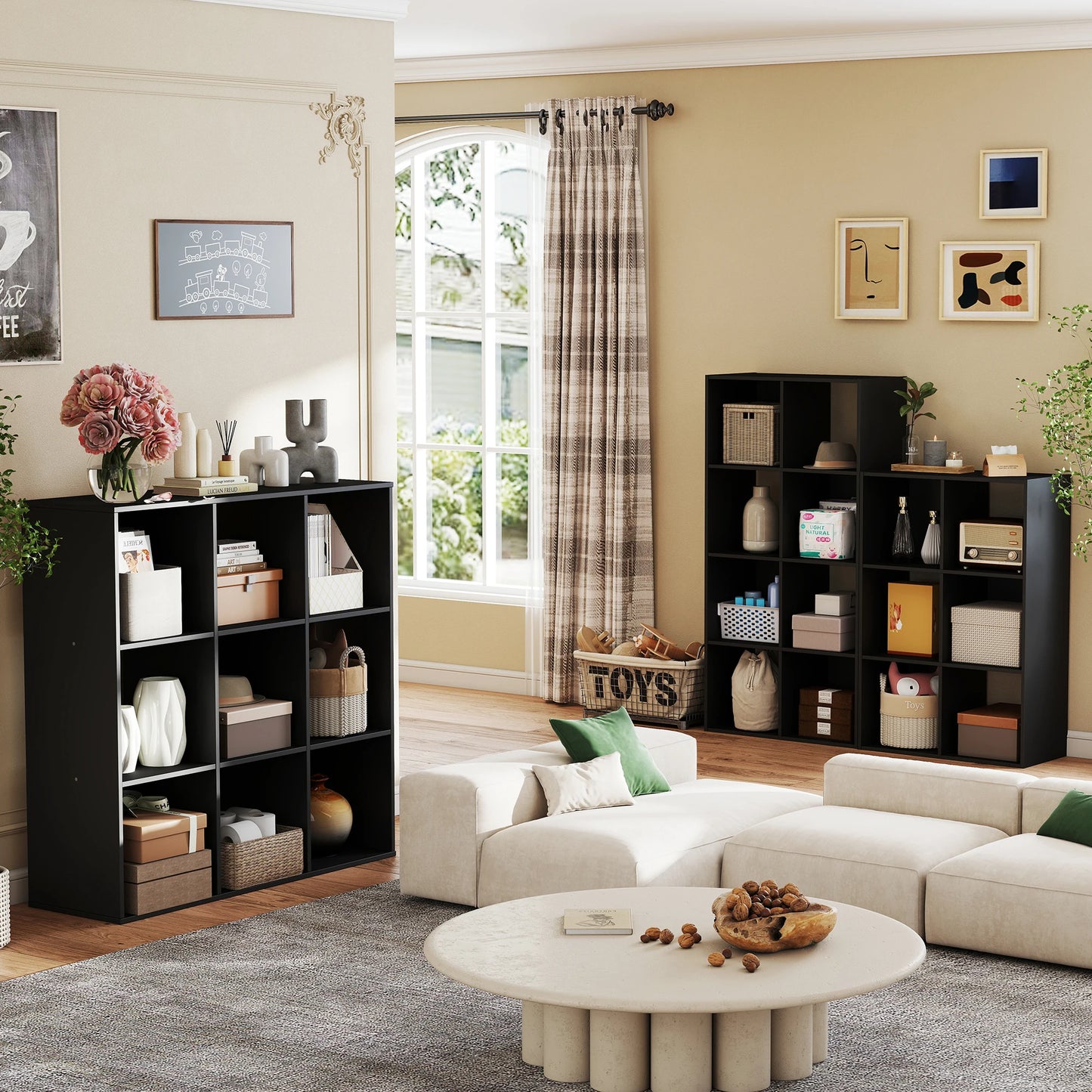 JHK 9 Cube Storage Organizer Wooden Shelf Bookcase Living Room