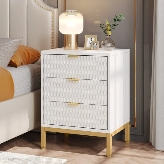 Tribesigns Modern Nightstand 3 Drawer Bedside Table With Storage