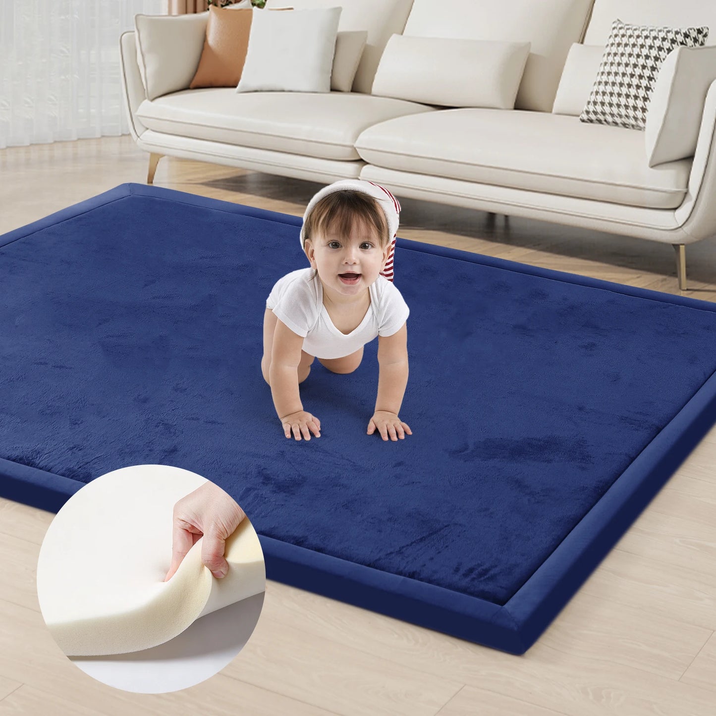 Huloo Sleep Memory Foam Playpen Carpet Non Slip Living Room