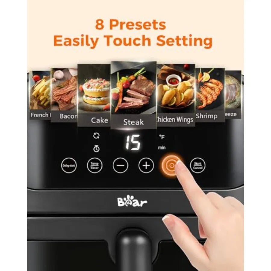 LISM Stainless Steel Air Fryer With 8 Presets