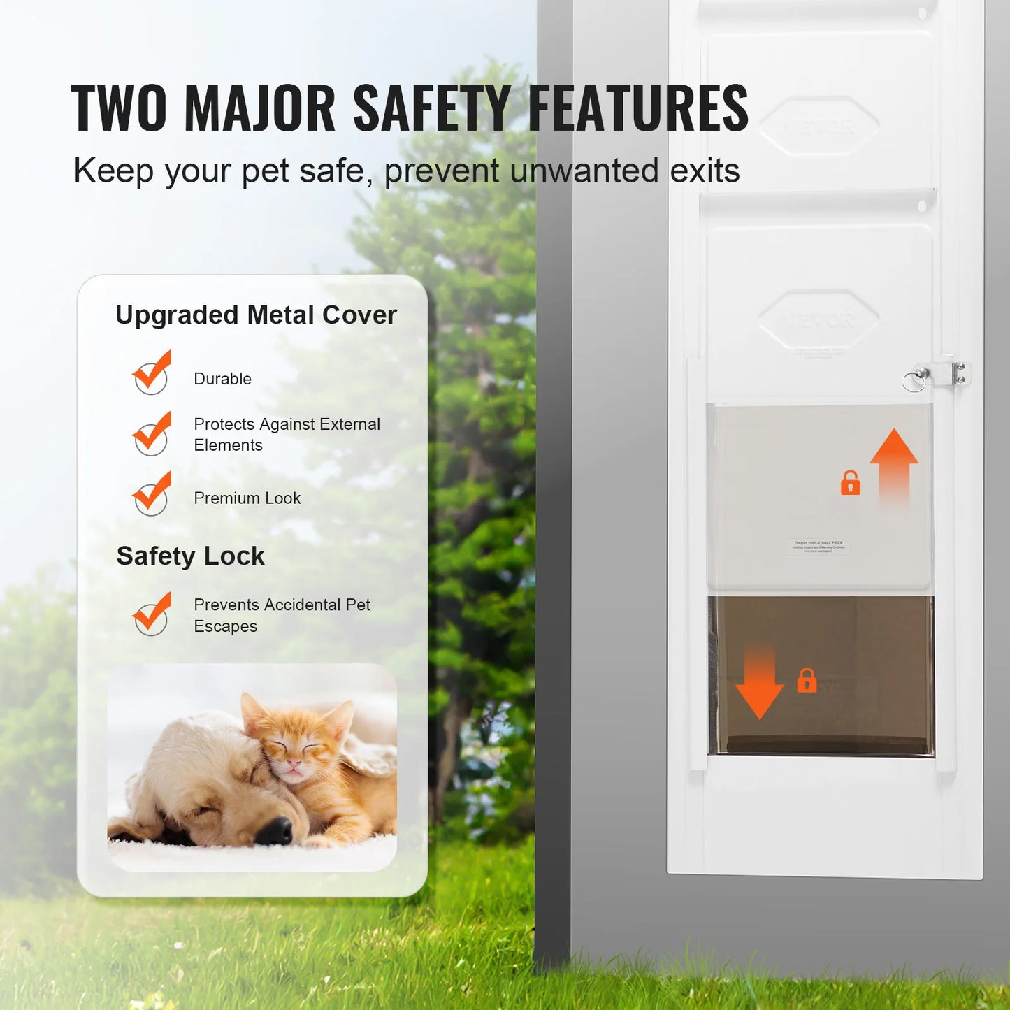 SucceBuy Dog Door For Sliding Glass Door With Adjustable Height