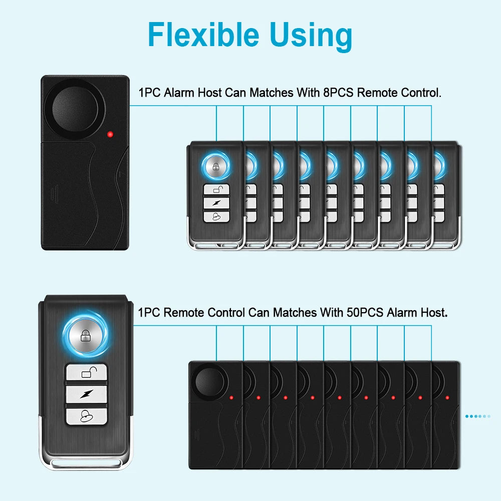 Awapow Wireless Bike Alarm With Remote Control 110dB Anti Theft
