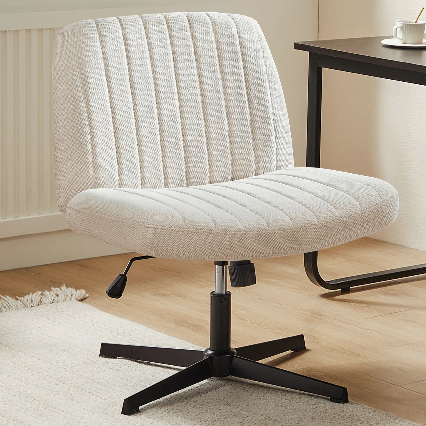 JHK Cross Legged Office Rocking Chair Armless Adjustable Swivel