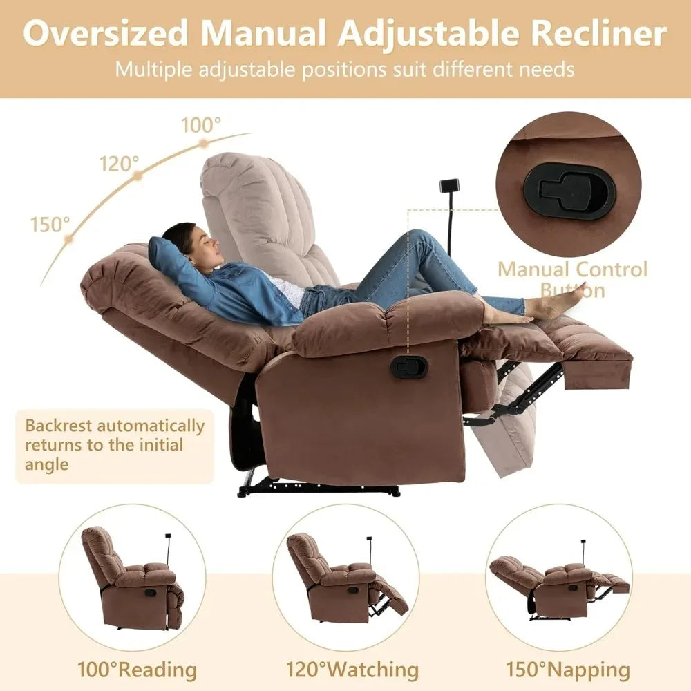 Oversized Recliner Chair, Big Mans Recliner Chairs for Adults 400LBS, Extra Wide Recliners for Tall Man, Large Reclin，Customized