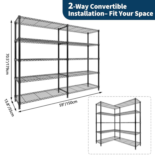 TWISTER.CK Heavy Duty 5-Tier Metal Storage Shelves