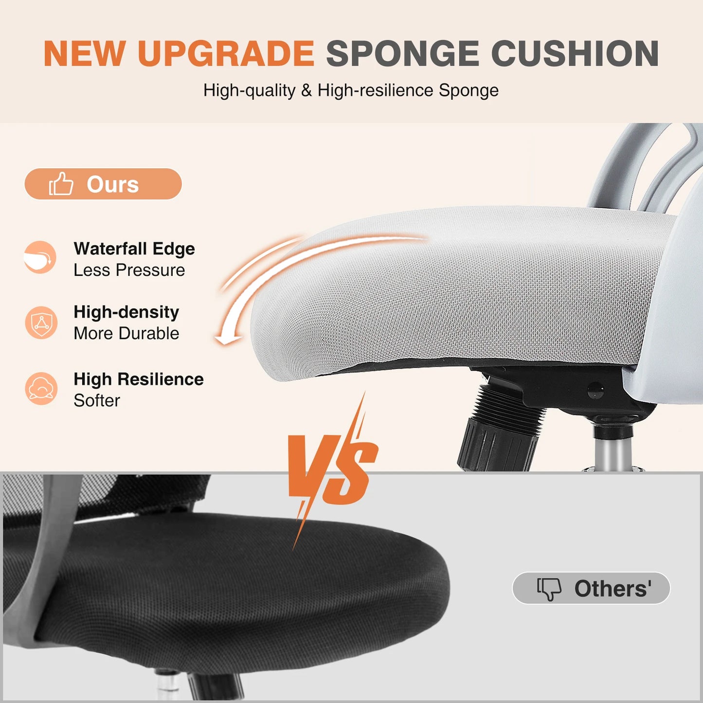JHK Ergonomic Mesh Backrest Office Chair With Adjustable Height Wheels