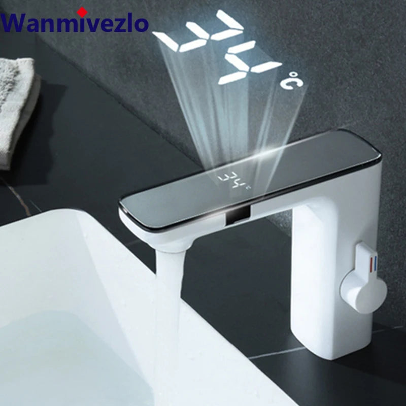 Wanmivezlo Touchless Sensor Basin Faucet With Digital Display