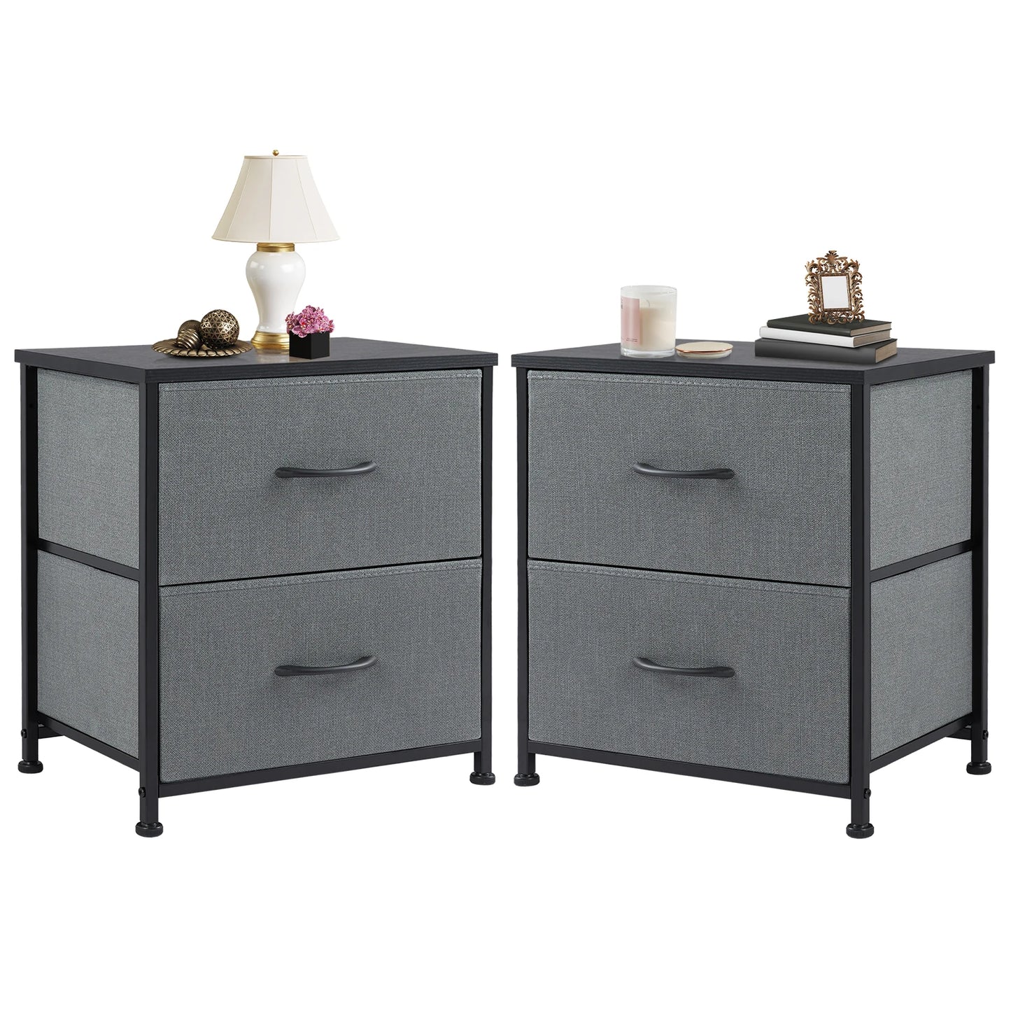 JHK Nightstand Bedside Table With Ample Storage Drawers