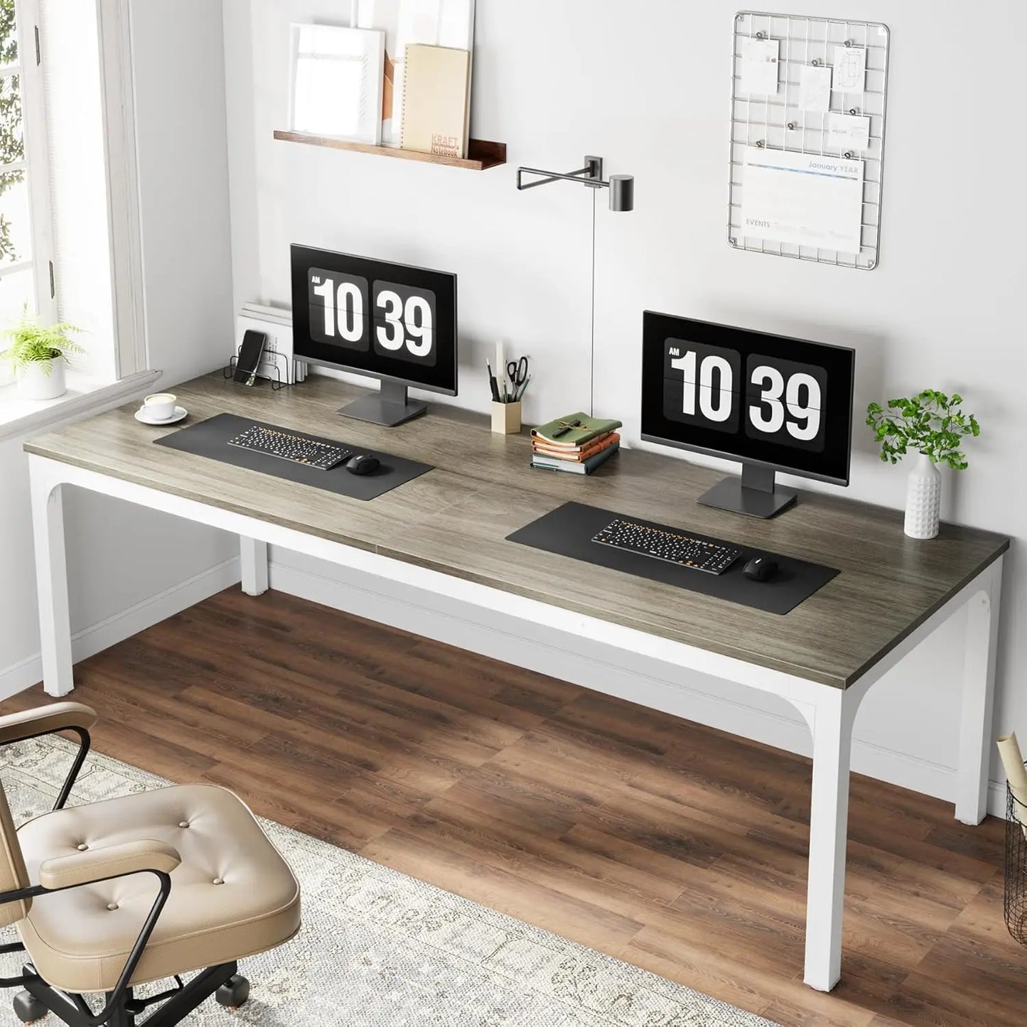 Little Tree Double Long Computer Desk For Home Office
