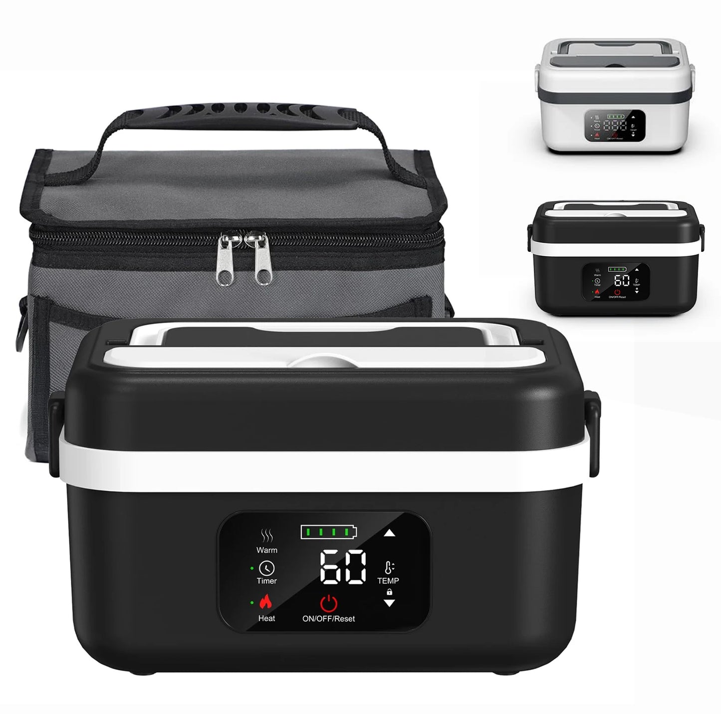 Wireless Insulated Lunch Box With 8000mAh Battery 60W Heating
