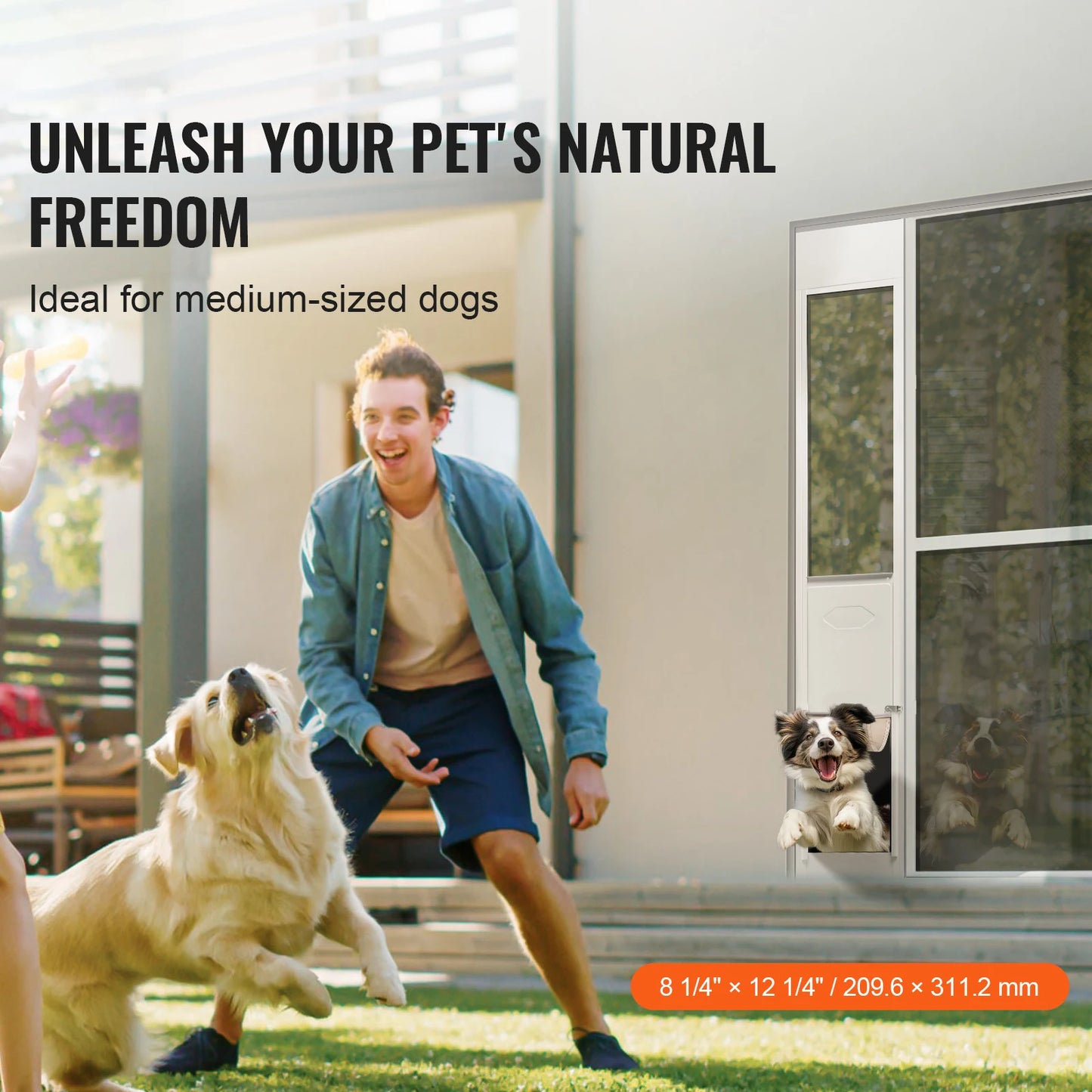 SucceBuy Dog Door For Sliding Glass Door With Adjustable Height