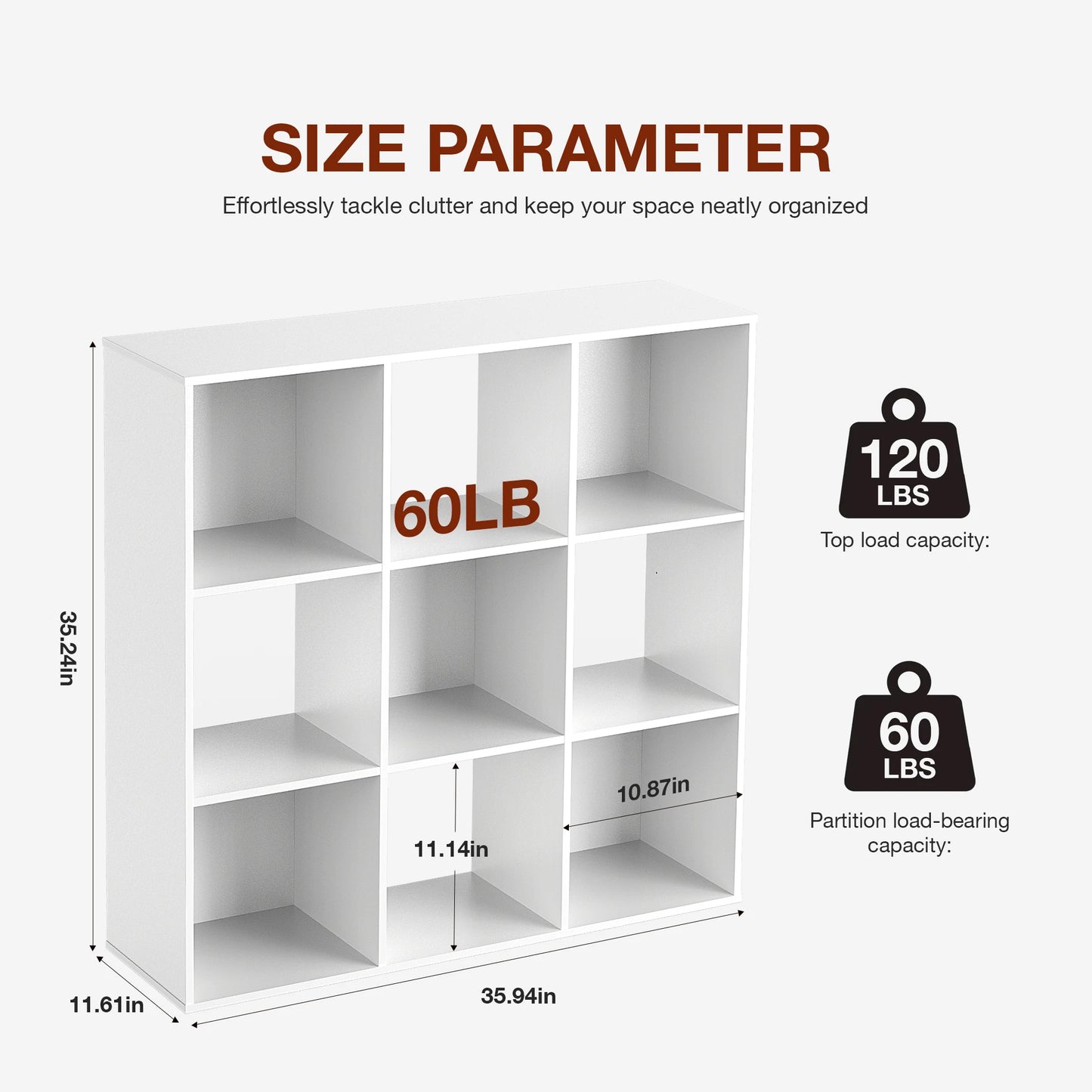 JHK 9 Cube Storage Organizer Wooden Shelf Bookcase Living Room