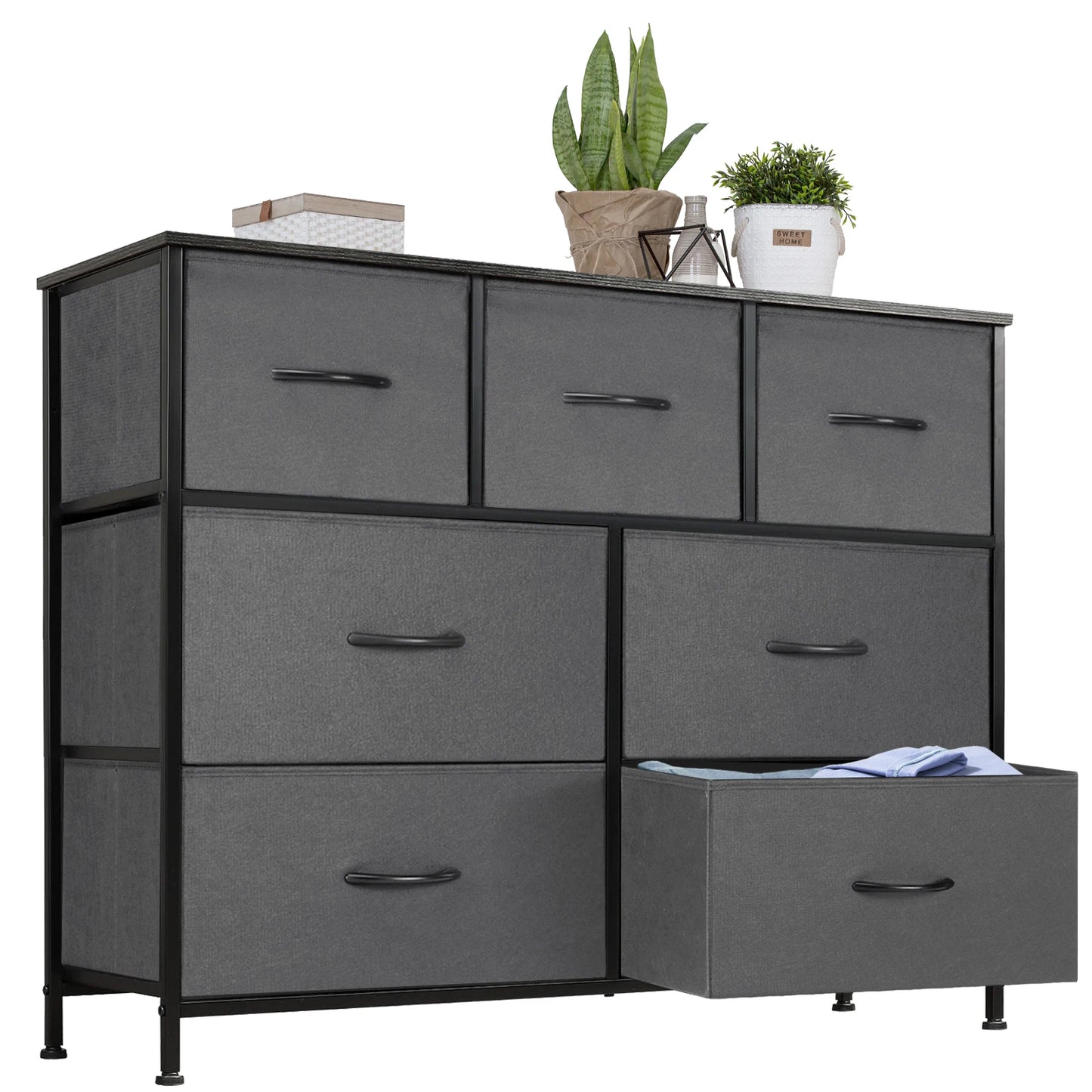 JHK Seven Drawers Fabric Organizer Dresser For Bedroom