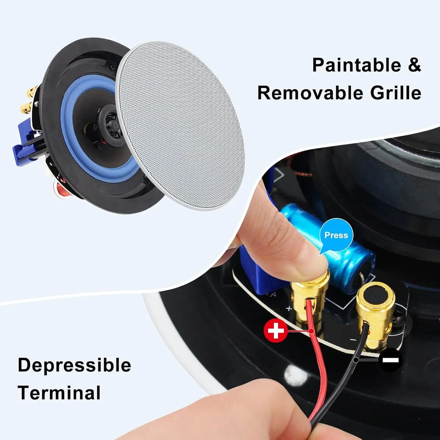 Herdio 2 Way Bluetooth Ceiling Speakers For Home Theater System