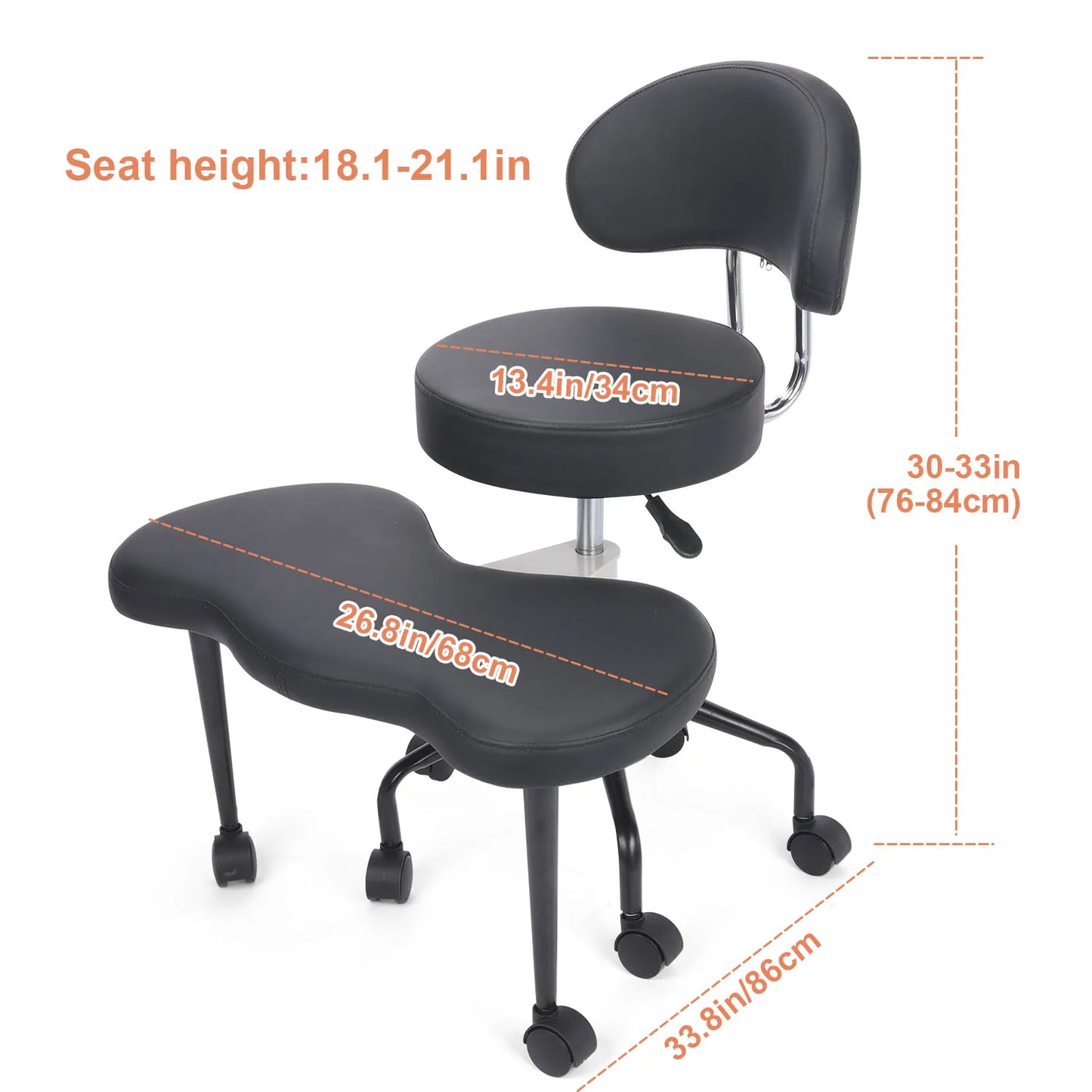 Cross Desk Chair With Lumbar Support And Height Adjustable, Wheeled Office Chair