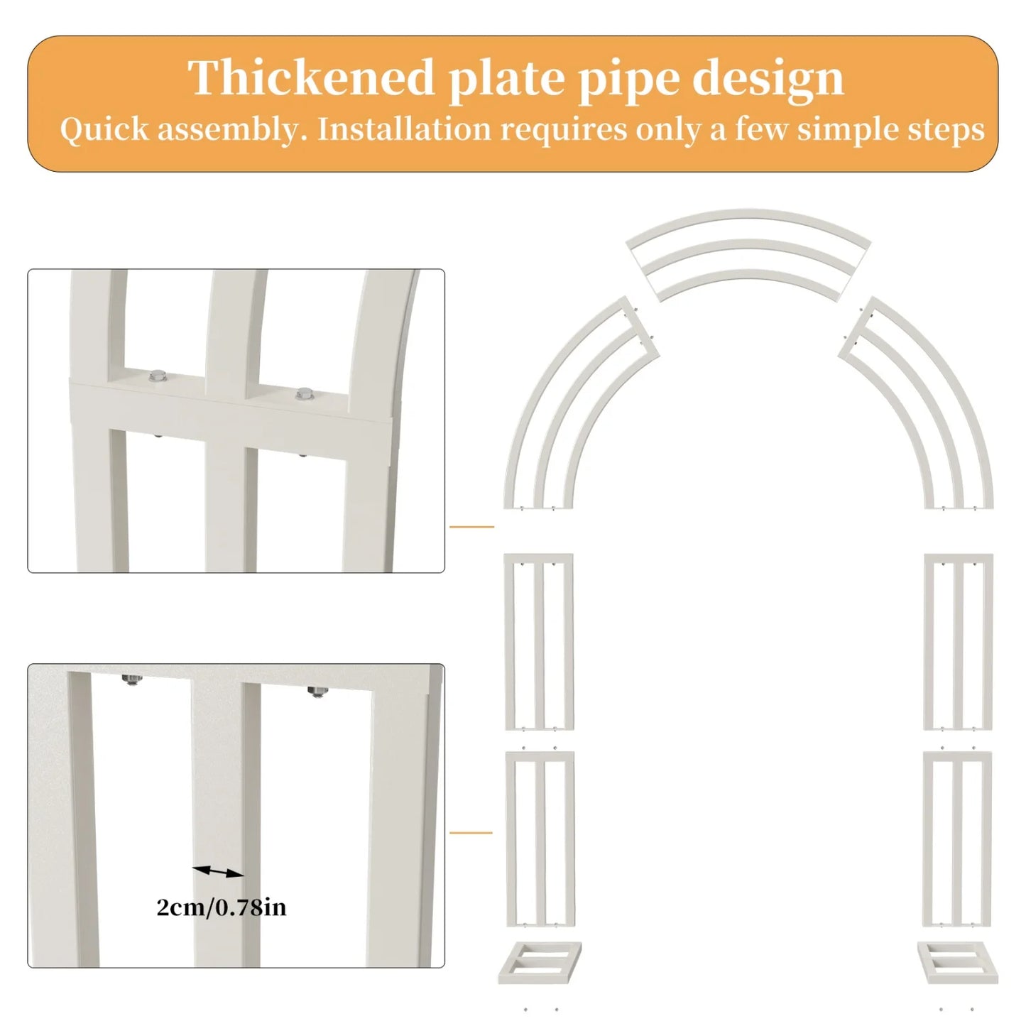 Metal Wedding Arch Backdrop Frame For Venues And Parties