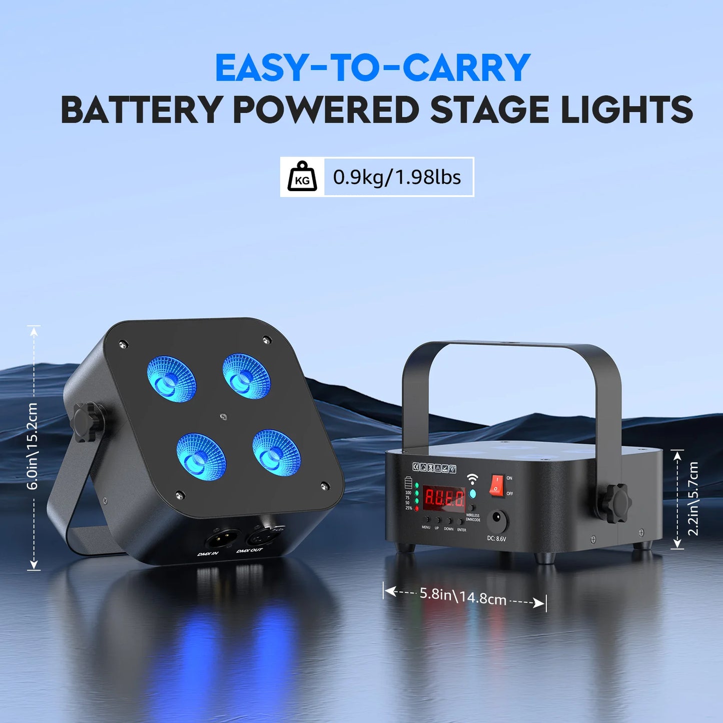 U'King Wireless App-Controlled LED Par Light RGBWA+UV