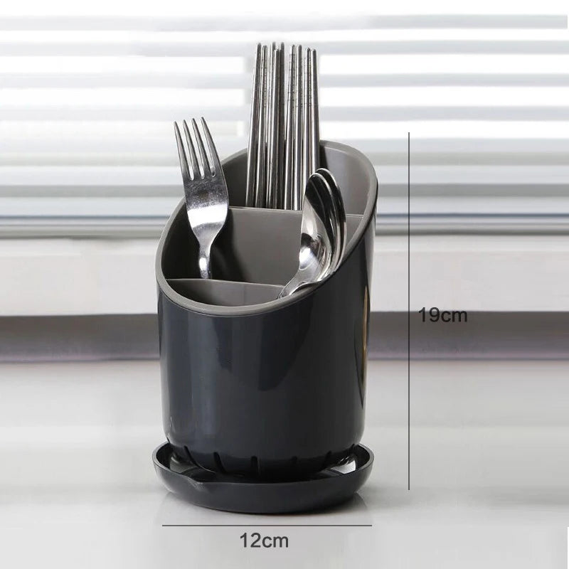 Chopsticks Drain Tube With Plate Kitchen Organizer Rack