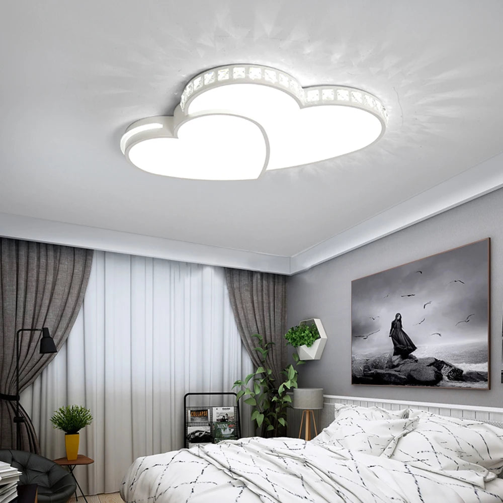 Heart Shaped Crystal LED Ceiling Light Fixture