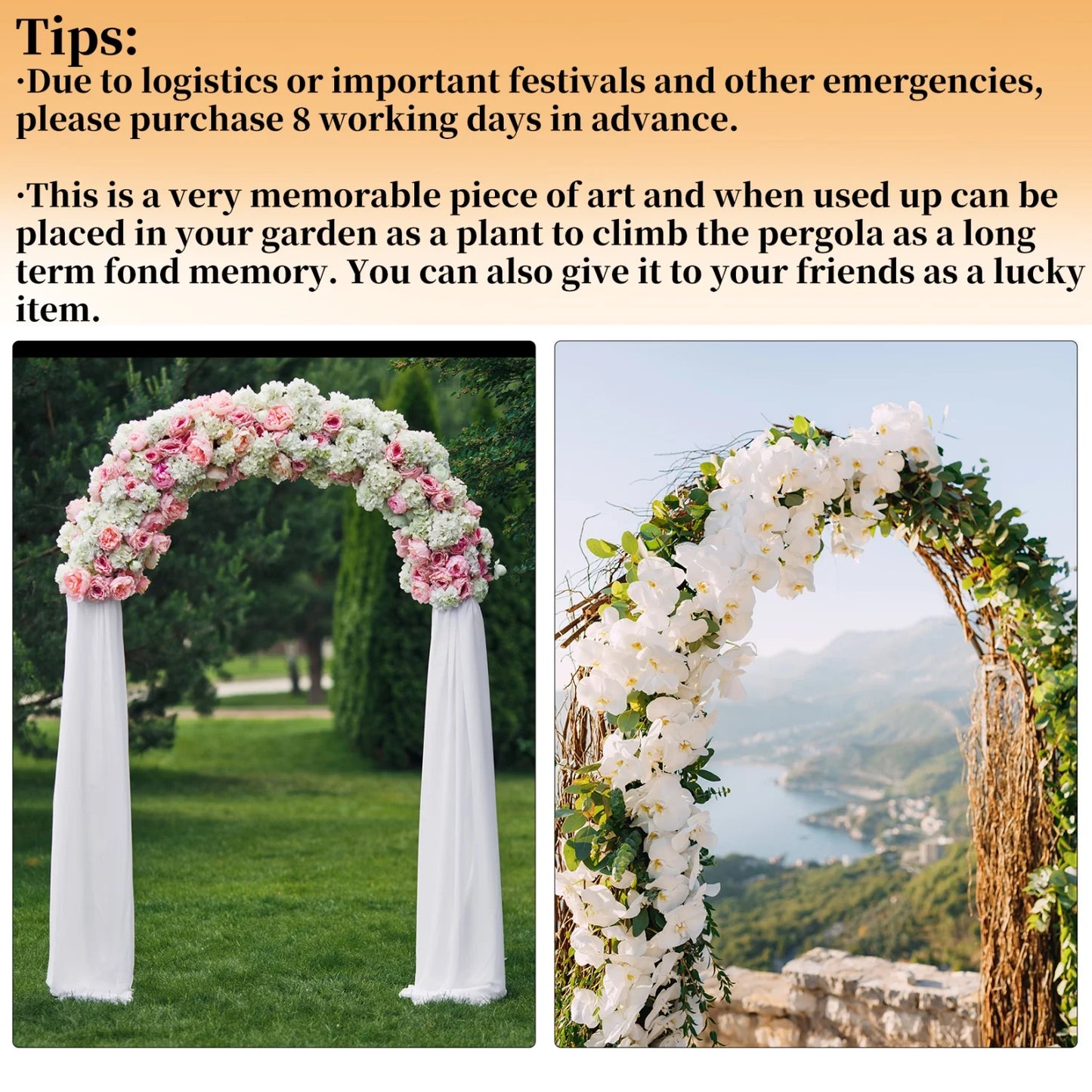 Metal Wedding Arch Backdrop Frame For Venues And Parties