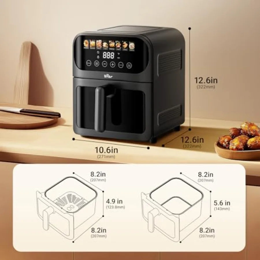 LISM Stainless Steel Air Fryer With 8 Presets