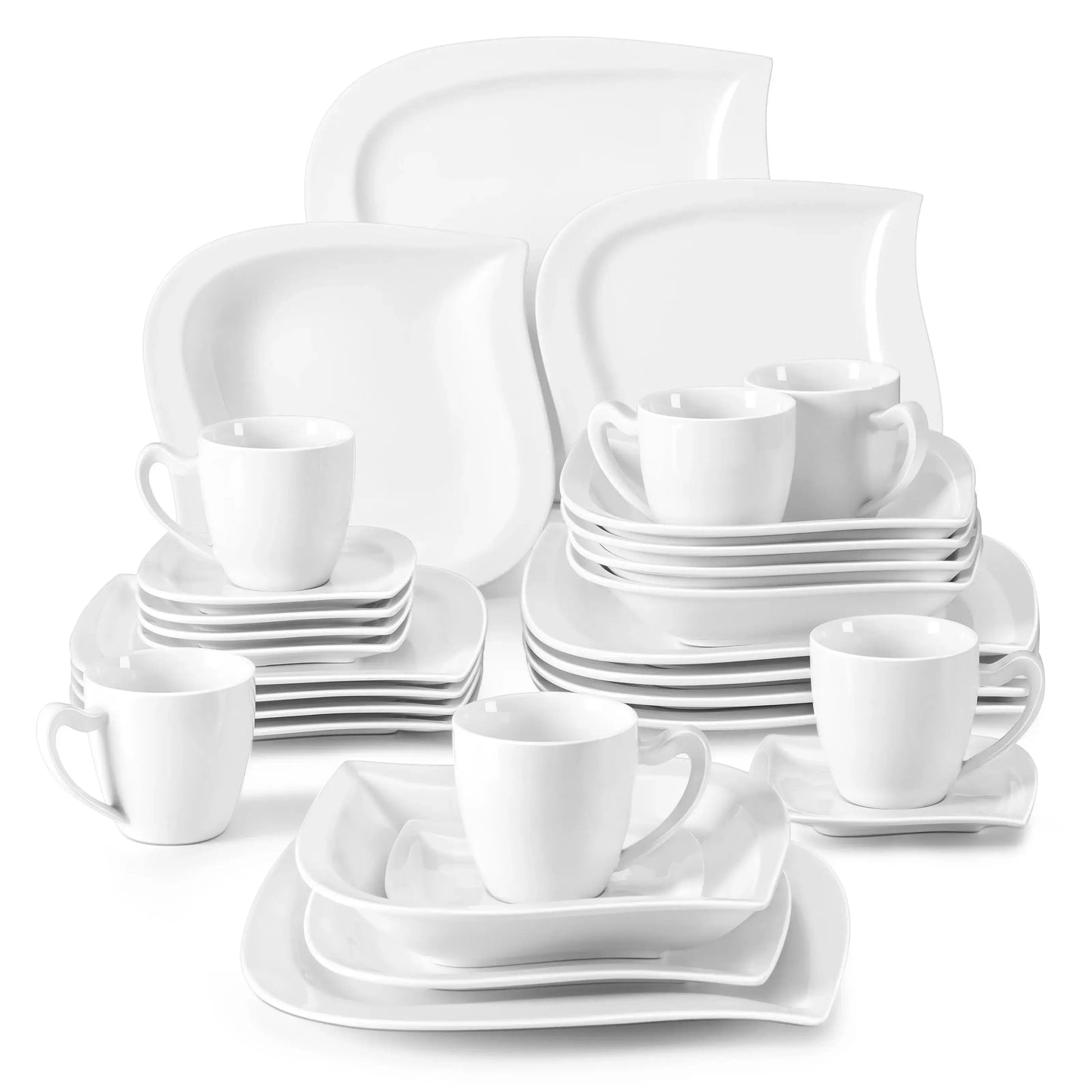 MALACASAC Porcelain Dinnerware Set For Home Use And Entertaining