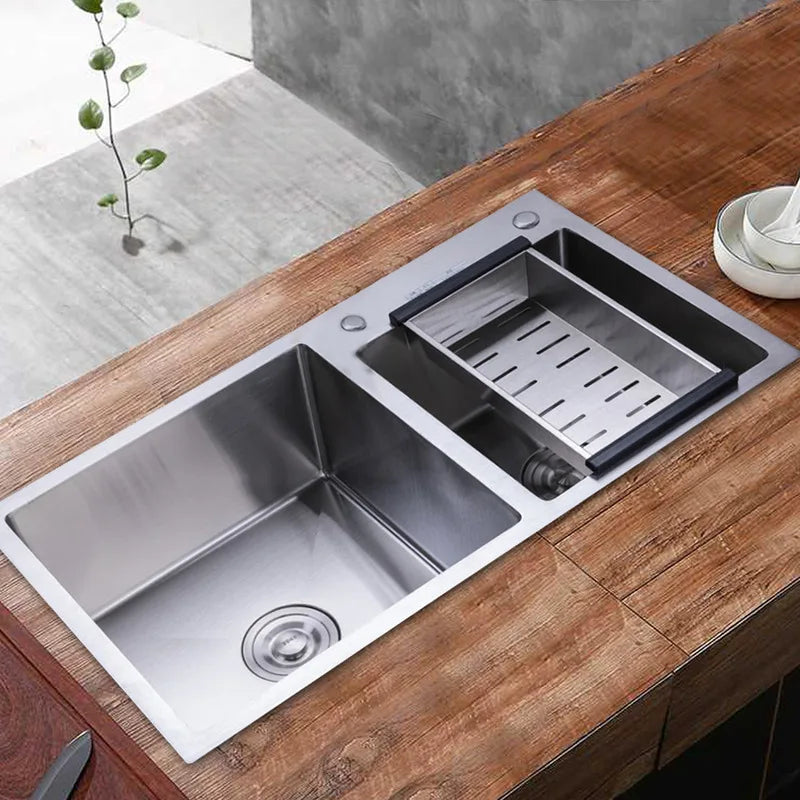 Stainless Steel Double Sink With Drainer