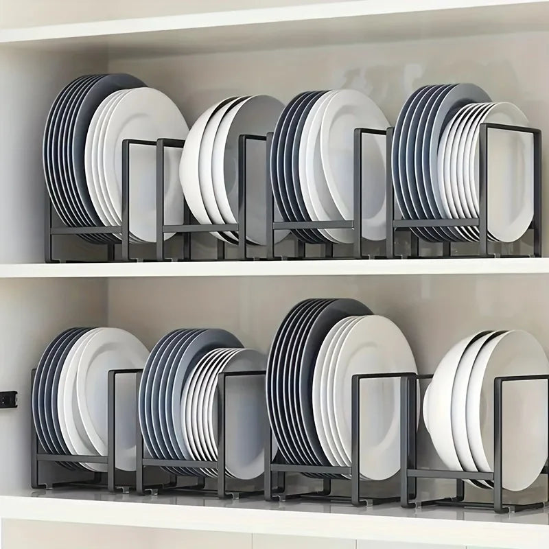 Space-Saving Stainless Steel Dish Rack Vertical Plate Holder for Plates Cutting Boards and Pot Lids Kitchen Organizer Metal