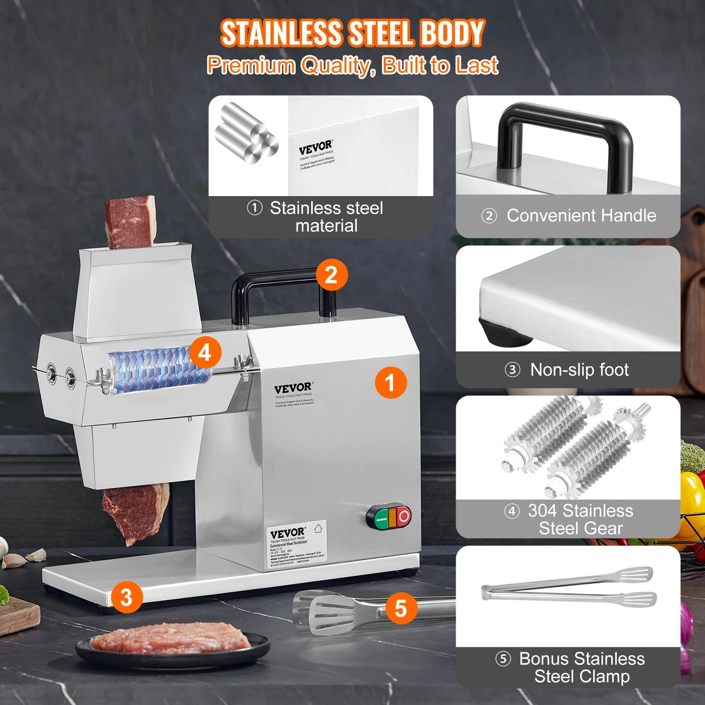 Succebuy Commercial Meat Tenderizer Machine 54 Blades 300-700W