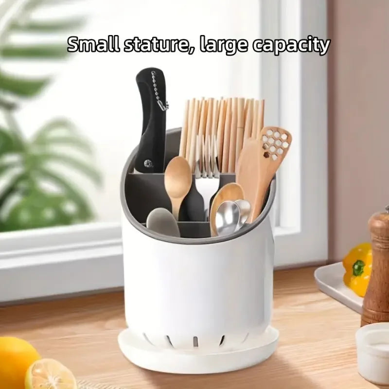 Chopsticks Drain Tube With Plate Kitchen Organizer Rack