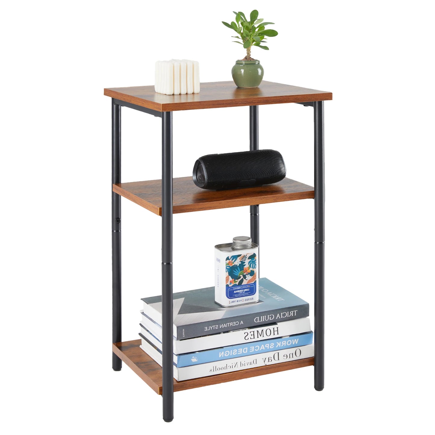 JHK 2/3-Tier End Table With Adjustable Feet