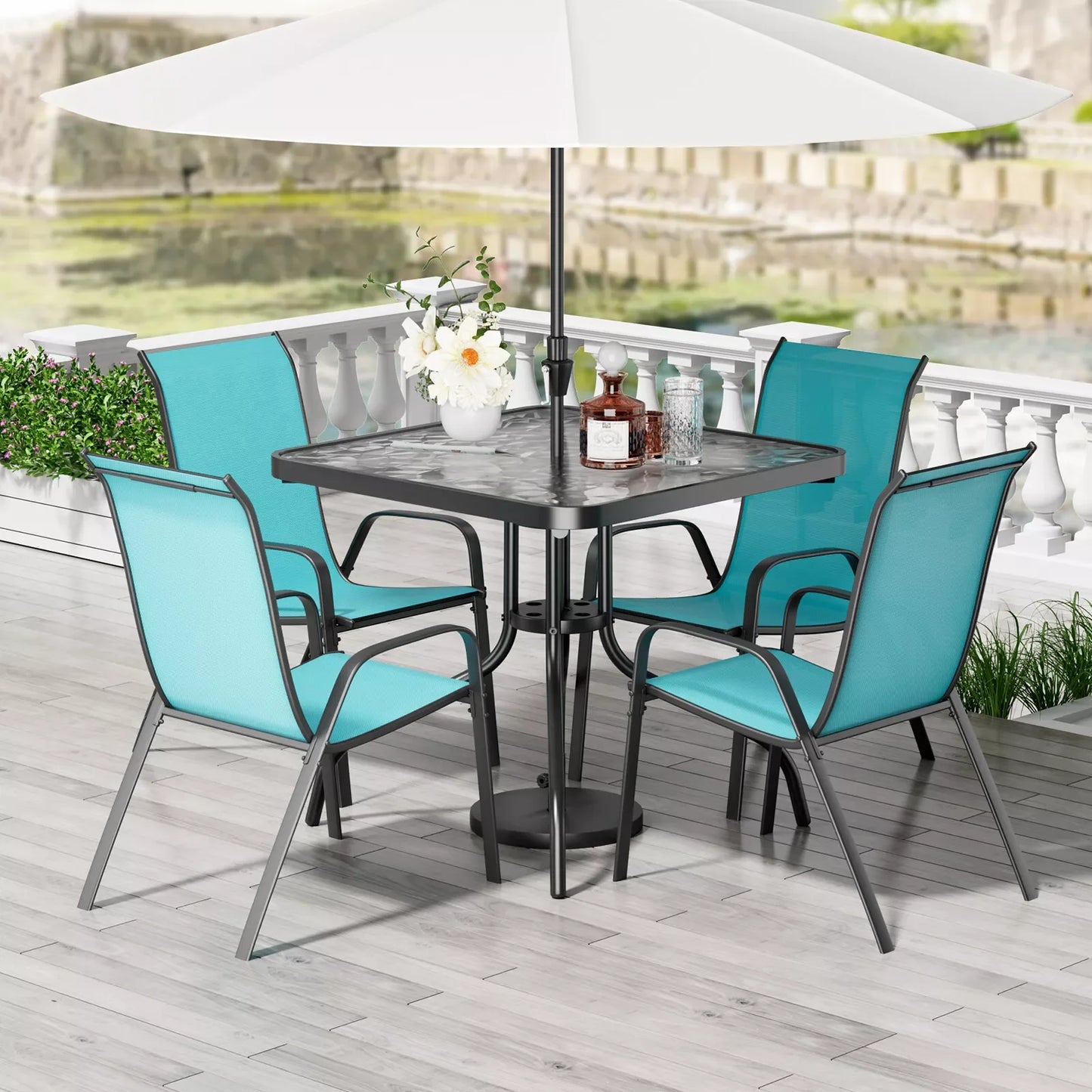 Five Piece Patio Dining Set Outdoor Furniture