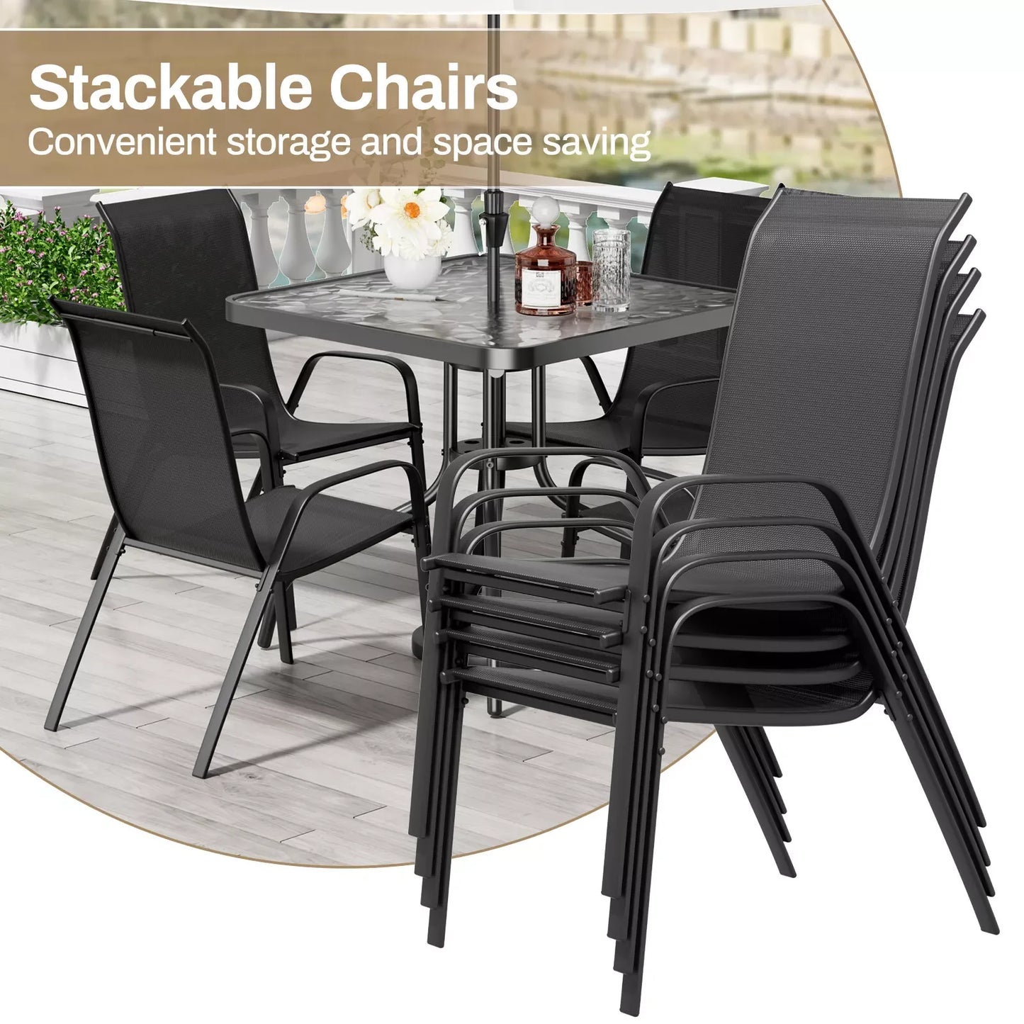 Five Piece Patio Dining Set Outdoor Furniture