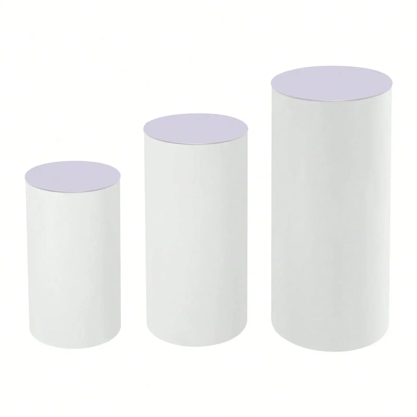 Three Piece Cylinder Pedestal Stands For Wedding Decor