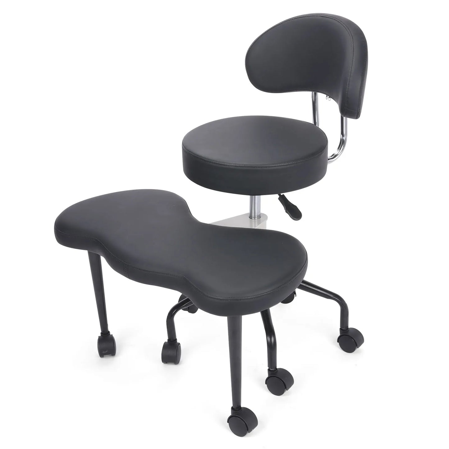 Cross Desk Chair With Lumbar Support And Height Adjustable, Wheeled Office Chair