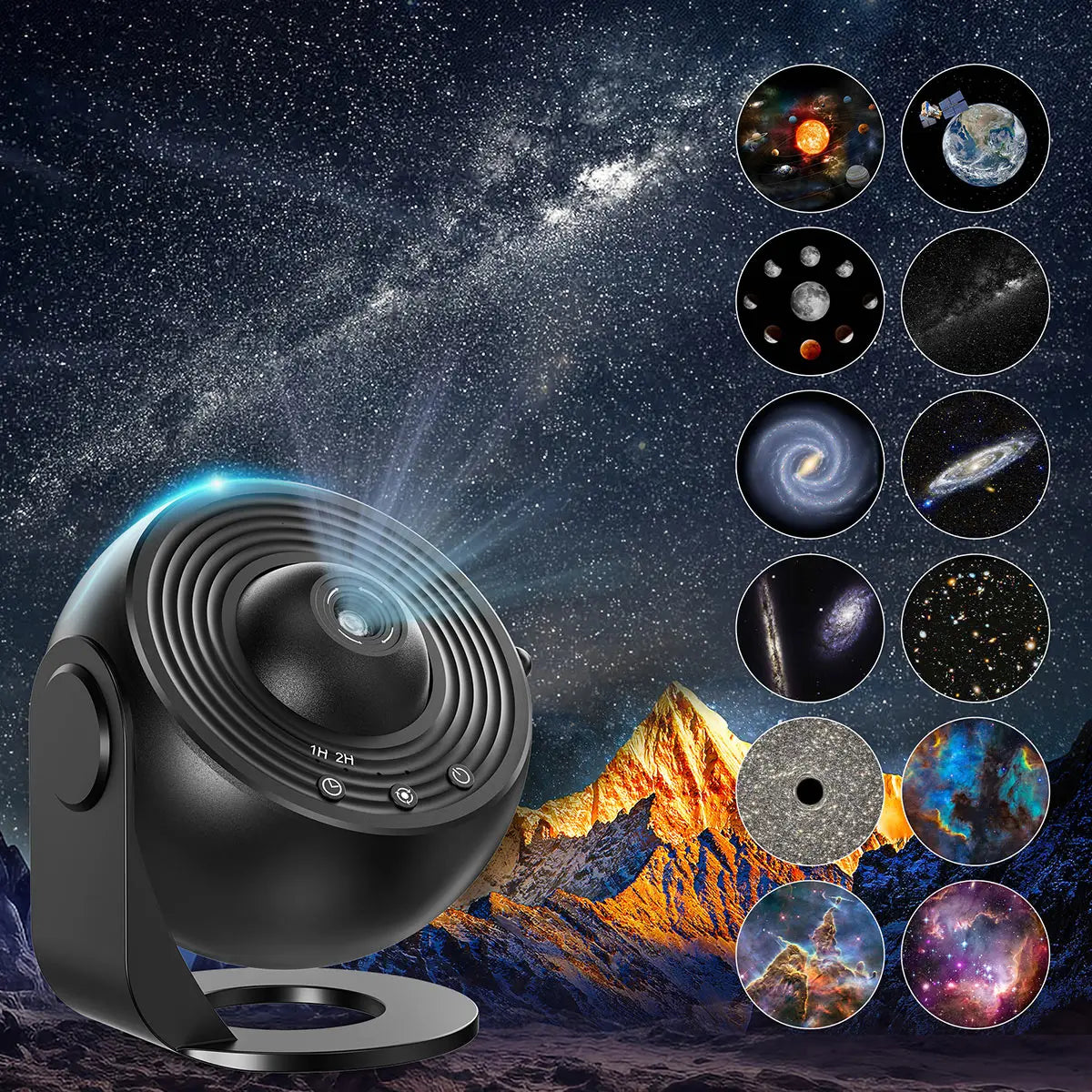 Mexllex Galaxy Star Projector Night Light With 13 Film Discs