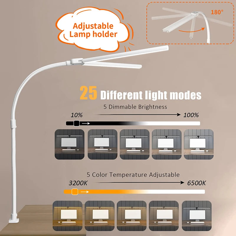LAOPAO Double Head LED Desk Lamp With Eye Protection