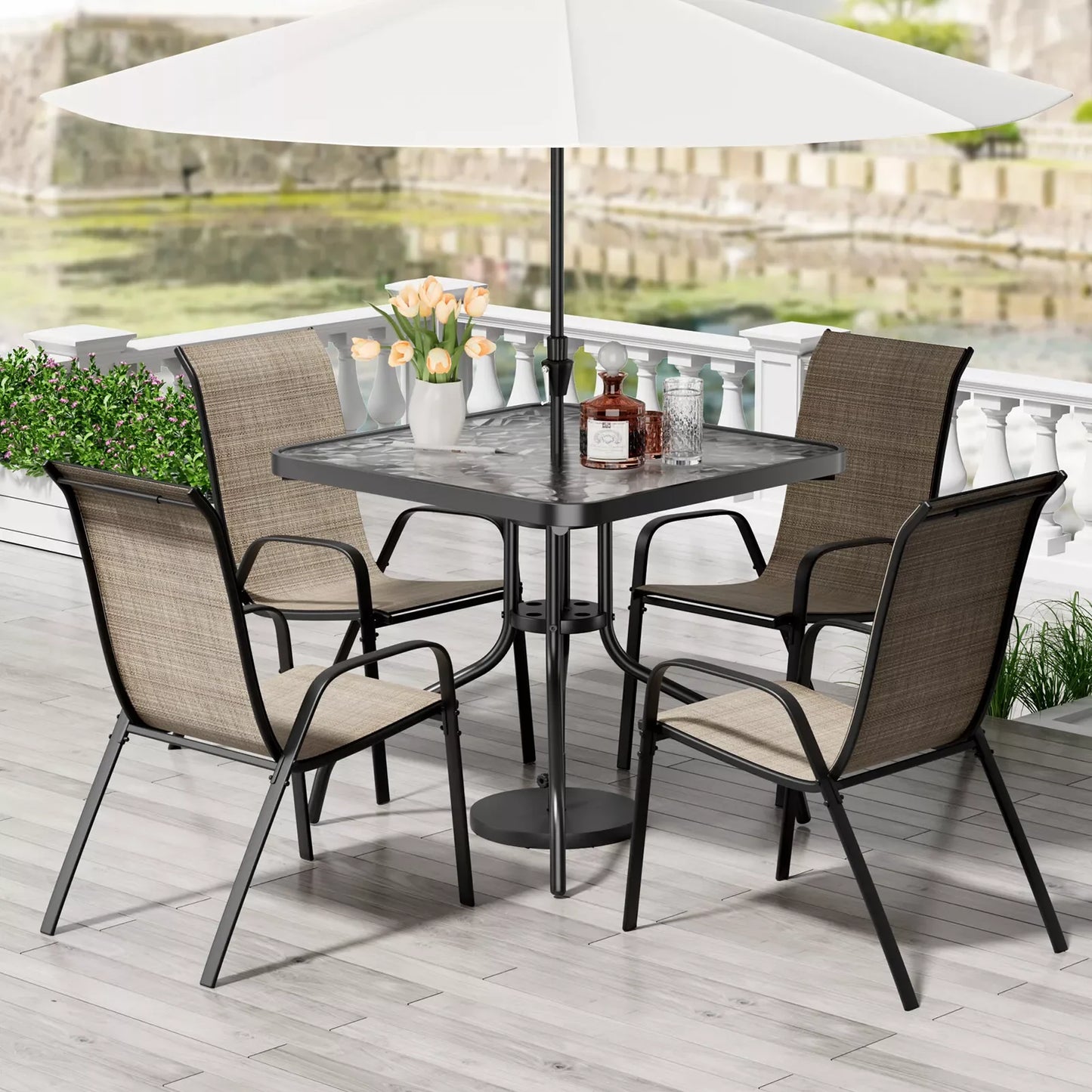 Five Piece Patio Dining Set Outdoor Furniture
