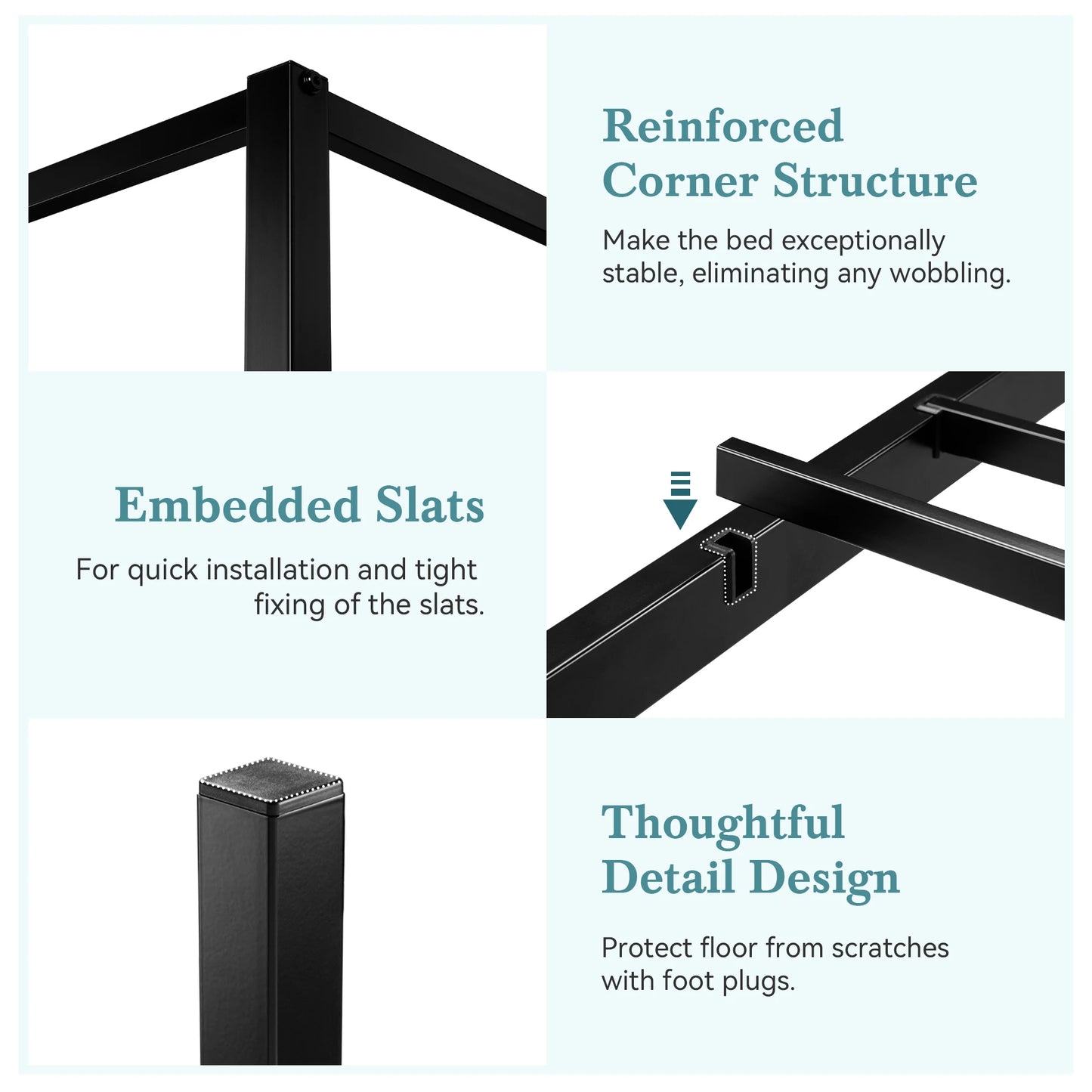 HOOMICH Canopy Bed Frame With 4-Poster Design And Easy Assembly
