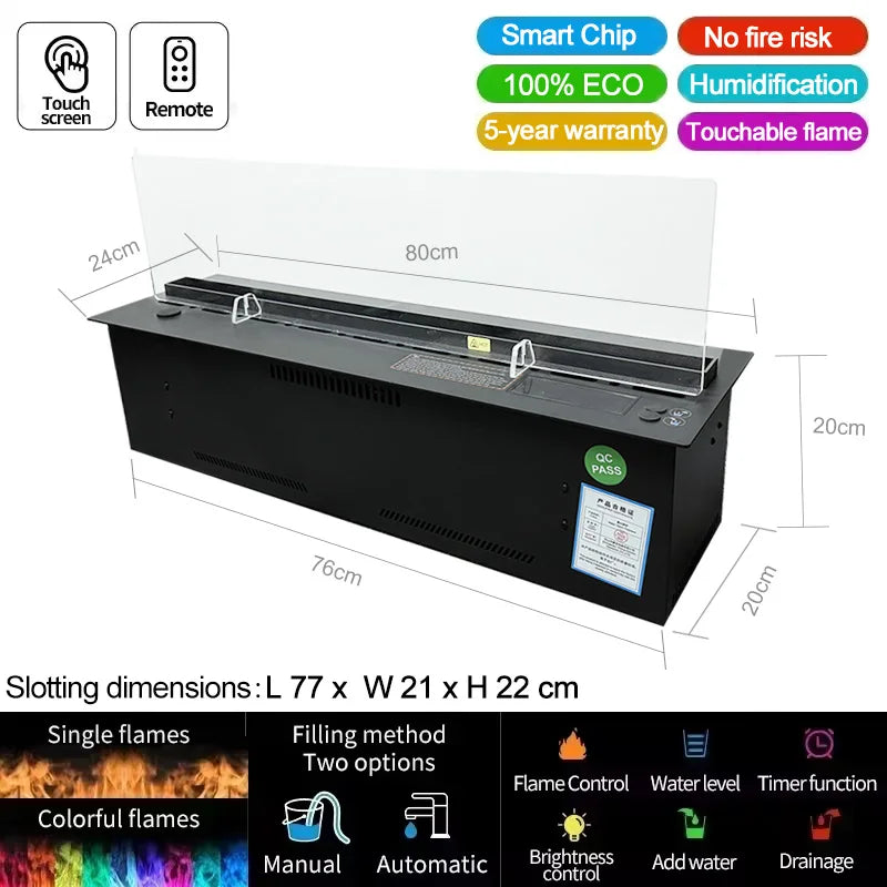 AFLYEVER Intelligent Water Replenishment 3D Atomizing Fireplace Designer