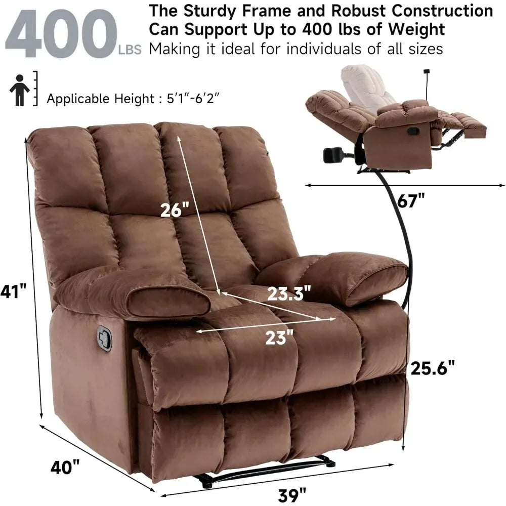 Oversized Recliner Chair, Big Mans Recliner Chairs for Adults 400LBS, Extra Wide Recliners for Tall Man, Large Reclin，Customized