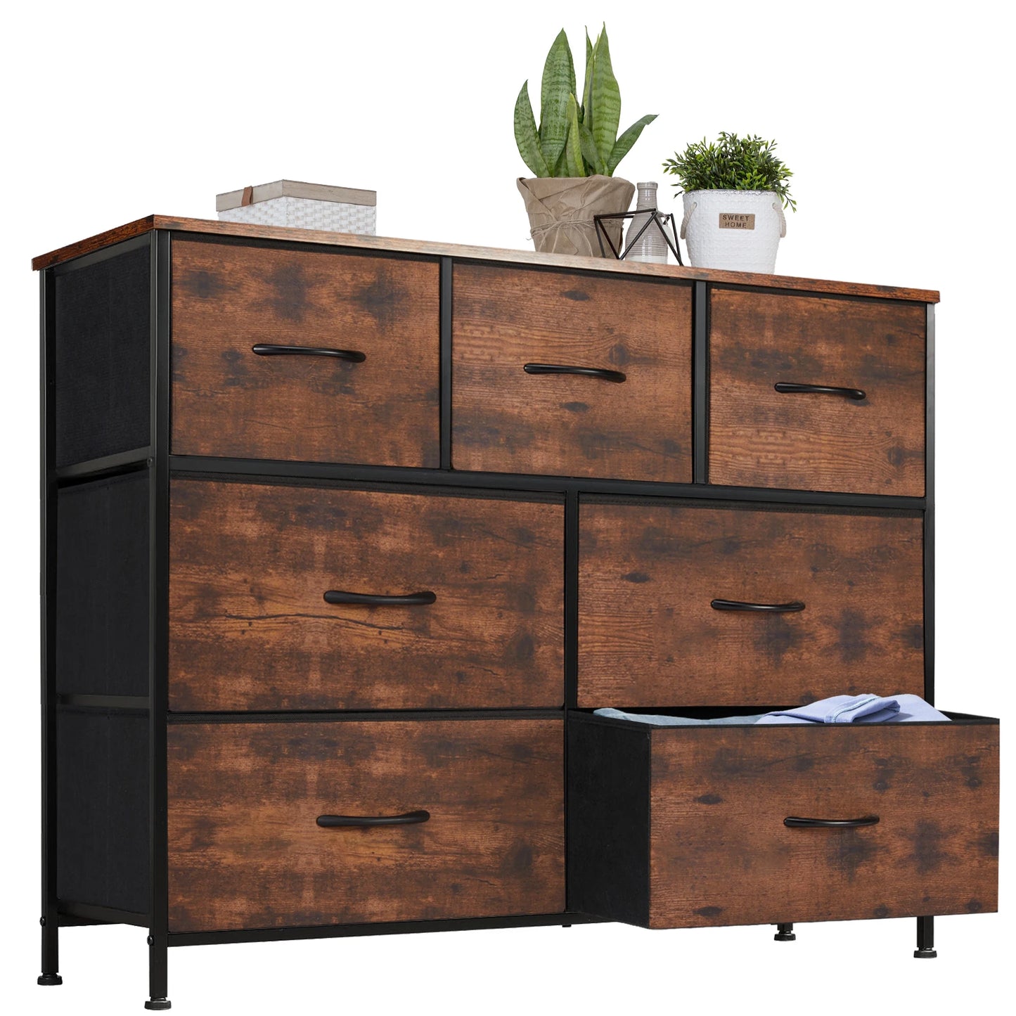 JHK Seven Drawers Fabric Organizer Dresser For Bedroom