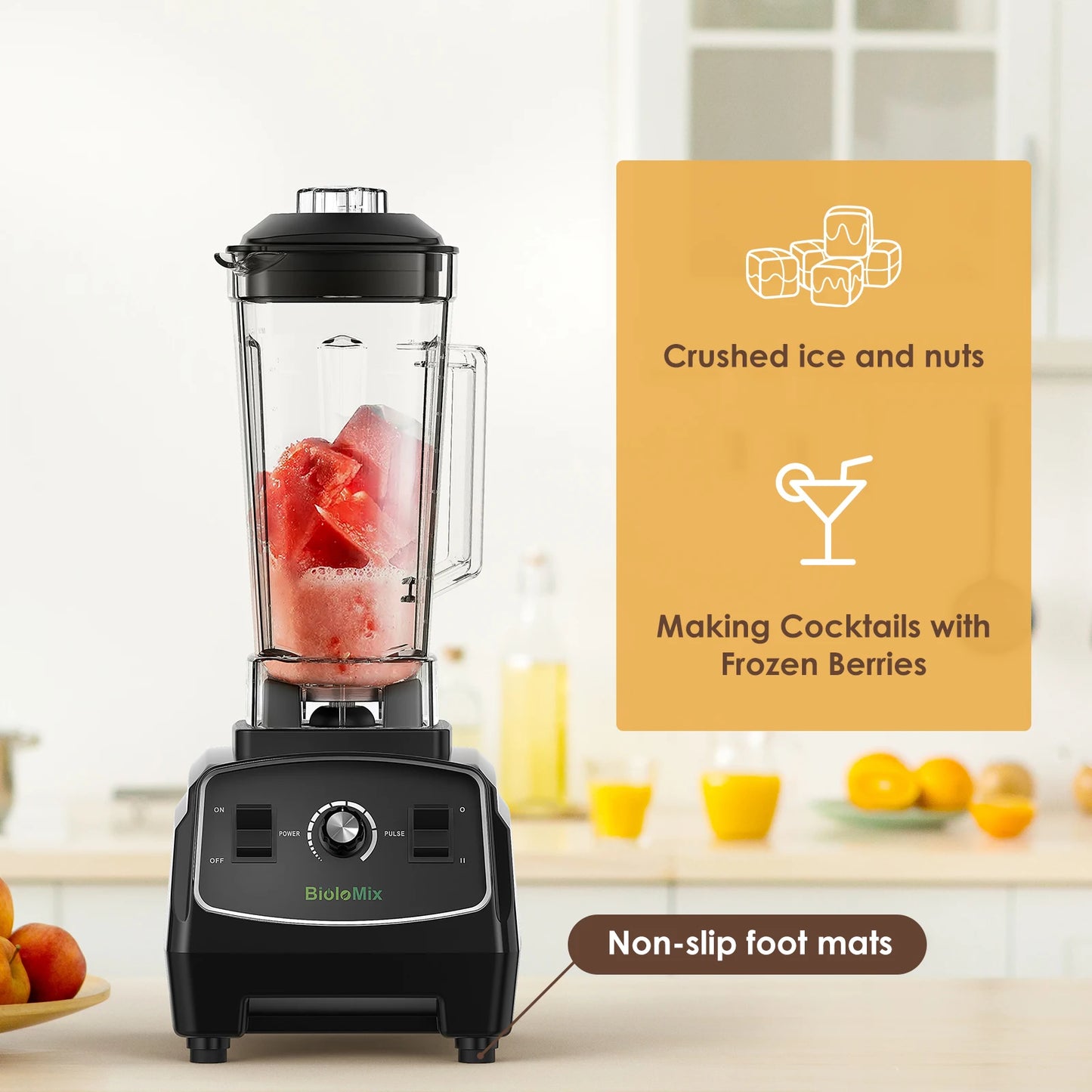 Biolomix BPA Free 3HP 2200W Heavy Duty Blender Mixer Juicer Food Processor
