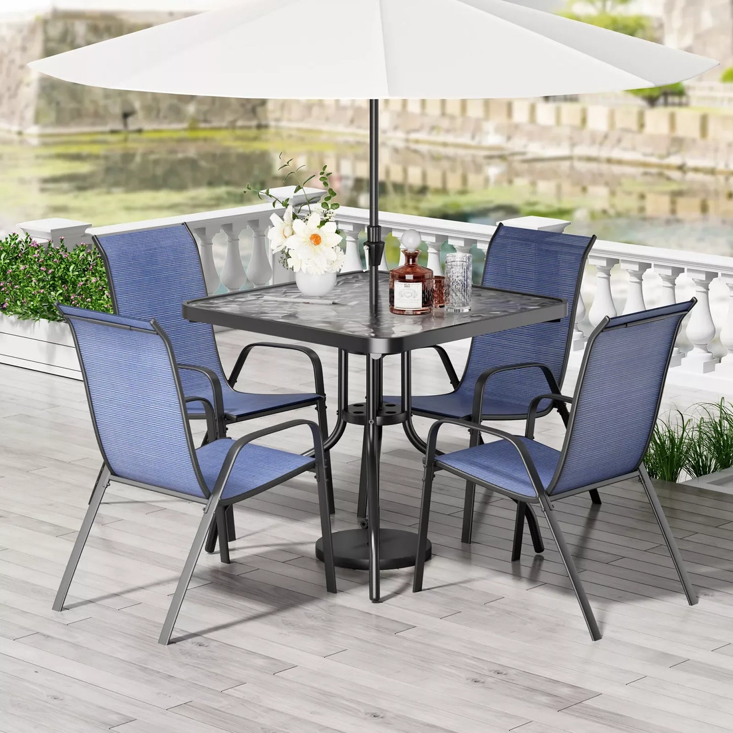 Five Piece Patio Dining Set Outdoor Furniture